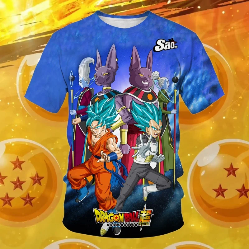 

Dragon Ball Anime High Street Vegeta Funny TShirts Goku Gym T-shirt Man Clothes Harajuku Style Anime Summer 3D Print Streetwear