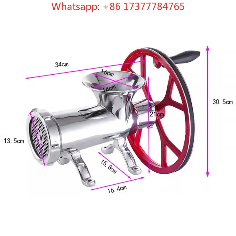 32# Stainless Steel Manual Pully Meat Grinder Mincer Beef Pepper Grinding Machine For Dogs or Animals People Kitchen Use