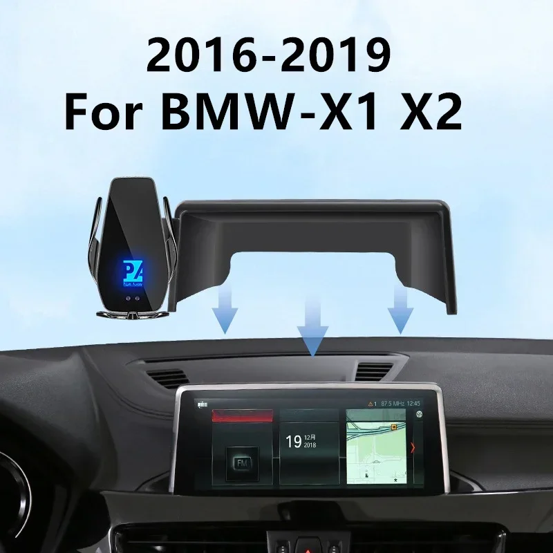 

For 2016-2019 BMW X1 X2 Car Screen Phone Holder Wireless Charger Navigation GPS Phones Mount Bracket 6.5 8.8 Inch Size