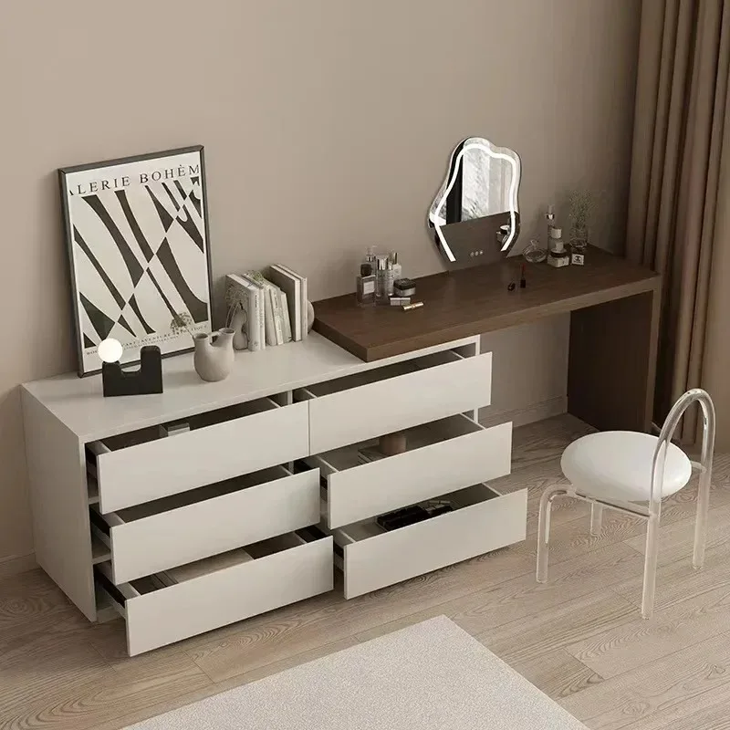Luxury Dressing Table Drawer White Makeup Mirror Corner Desk Dresser Table Cabinet Organizers Storage Penteadeira Home Furniture