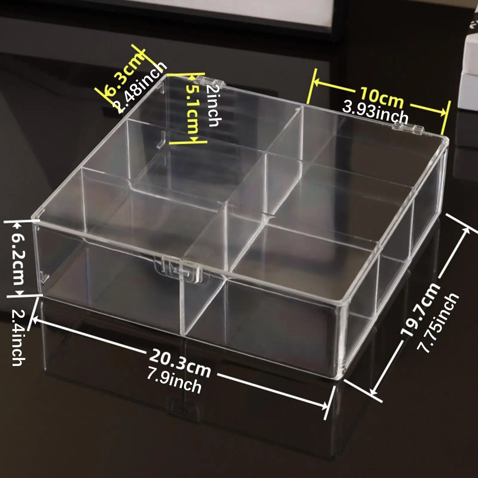 Action Figure Storage Case Clear Acrylic Organizer 2 Layer 6 Grids Acrylic Display Case for Cosmetic Doll Model Cars Model