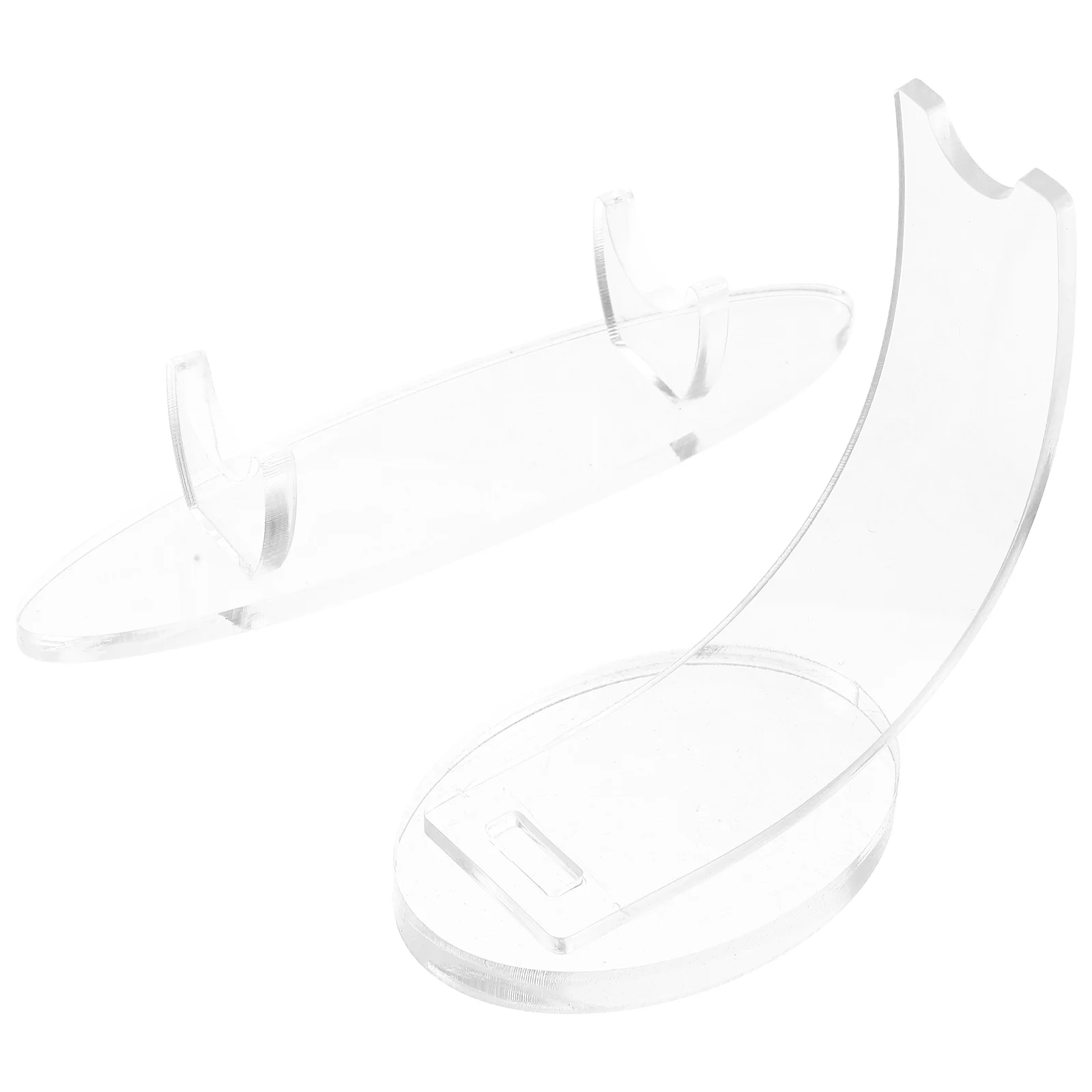 

2 Pcs Pen Tray Acrylic Holder Monitor Stands Clear Makeup Brush Rack Display Transparent