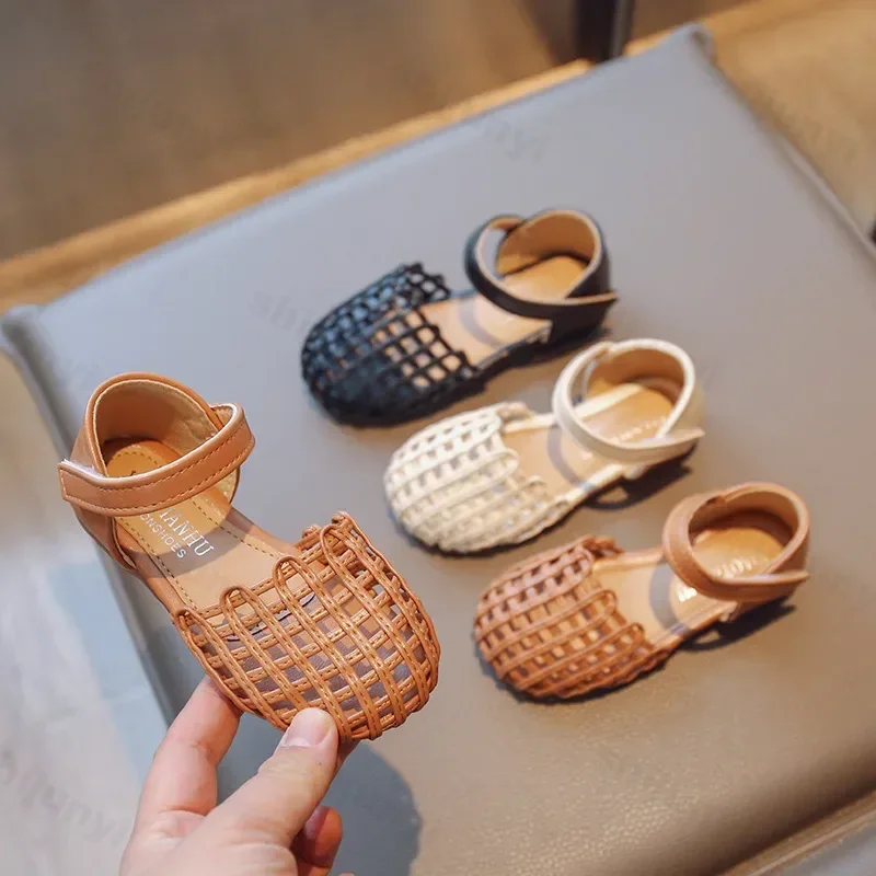 

Sandals For Girls Summer Breathable Kids Sandalias Casual Hollow Flats Sole Anti-Slip Children Shoes 1-10 Years Old