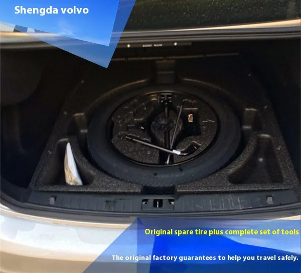 طقم الإطارات الاحتياطية الأصلي ForVolvo S60L V60 مع صندوق تخزين ومرآة جانبية للوضع الأيمن وحالة جديدة