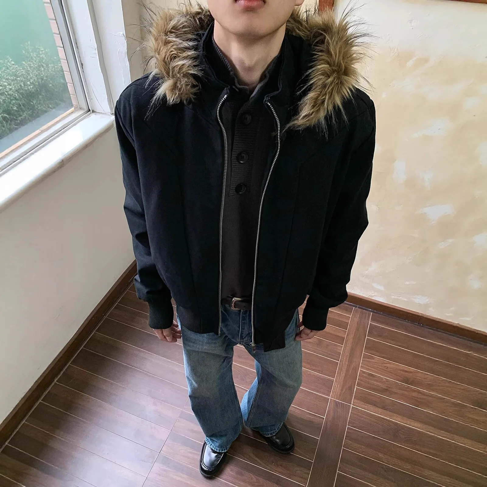 Fur Collar Big Jackets Mens Spring Military Golf Punk Pilot Built-in Warm Dept Navy Outerwear Padded Goods Track Costume Field - view 6