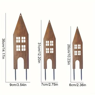 Fun card inserts 3 Piece Set of Rustic Style Metal Garden Inserts- Weatherproof Outdoor Decoration, Suitable for Courtyard,Patio