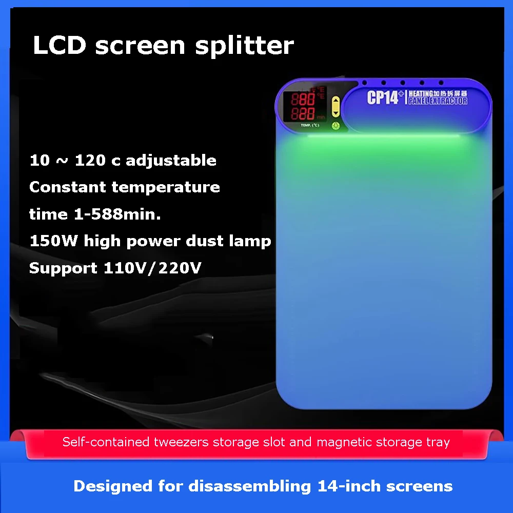 CP14+ LCD Screen Remover Heating Pad 14-inch 120°C 150W for Mobile Phone iPad Screen Disassembly Repair Station Tools