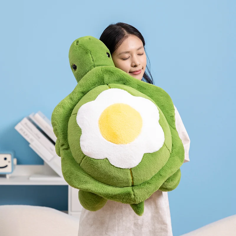 Creative Cute Poached Egg Tortoise Plush Toy Cartoon Stuffed Animal Turtle Plushies Pillow  Baby Accompany Doll Kids Gifts Decor