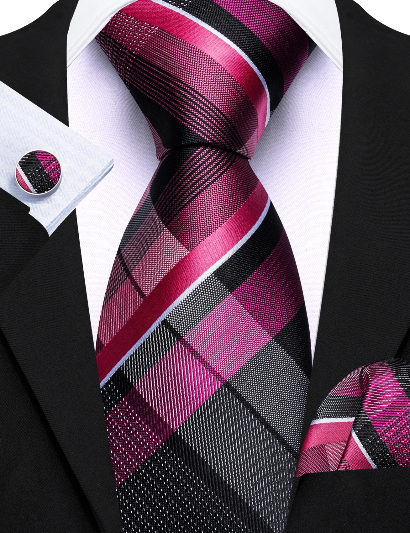 طقم ربطة عنق رجالية بنقشة مربع - مراجعة Pocket Square Set وسعره