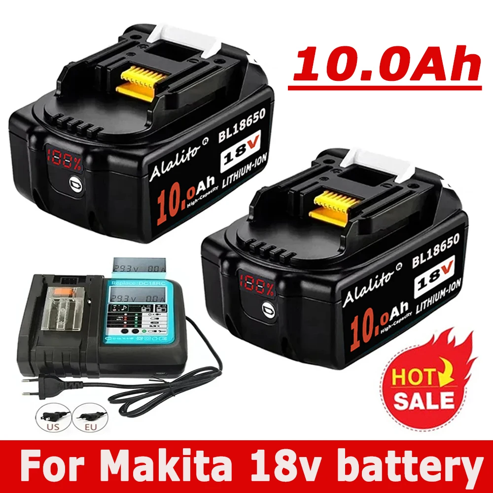 

BL1850 18V 10.0Ah Replacement Battery for Makita Power Tool 10000mah BL1840 BL1860 Battery with LED Power Display