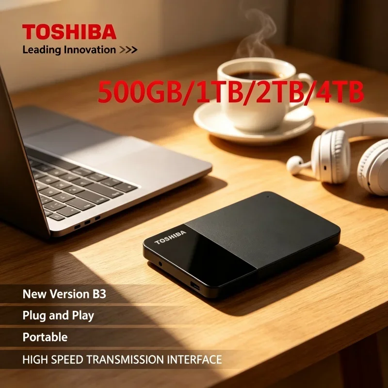 Canvio Ready B3 External HDD Toshiba 2.5-inch USB 3.0 Portable Hard Drive Suitable For Laptop Mac Android File 1TB 2TB 4TB