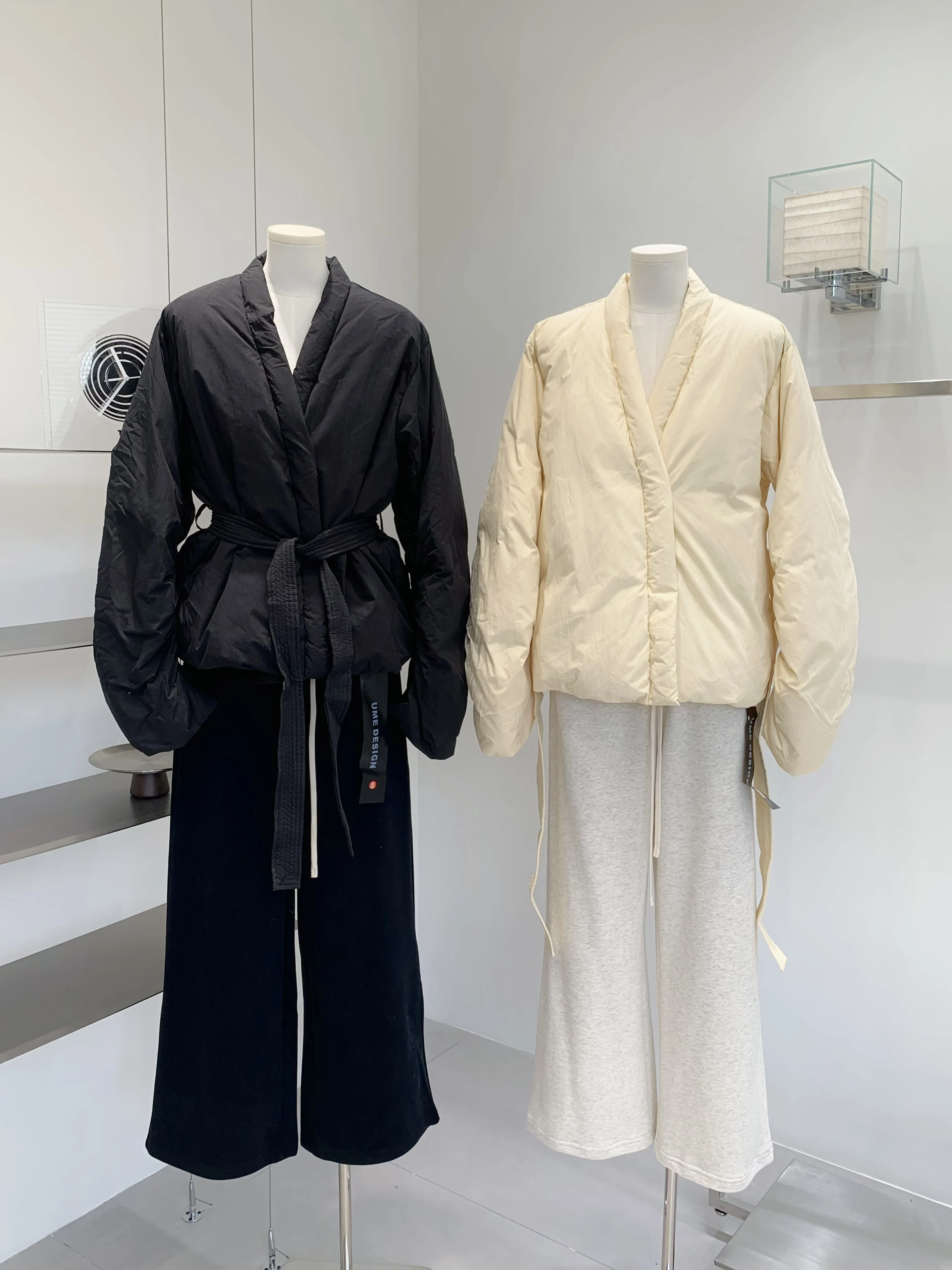 Cappotto da donna autunno inverno elegante con scollo a V in piumino d'anatra bianco Lady Streetwear manica lunga caldo piumino allentato capispalla