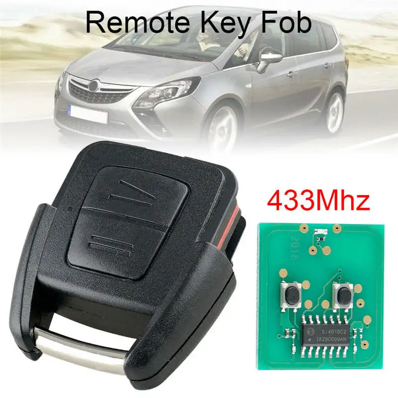 433Mhz 2 Buttons Car Smart Remote Key Case with Buttom Battery Control For Opel Vauxhall Astra Zafira Frontera Omega Vectra