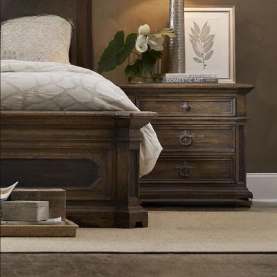 American rural retro old small household bedside table