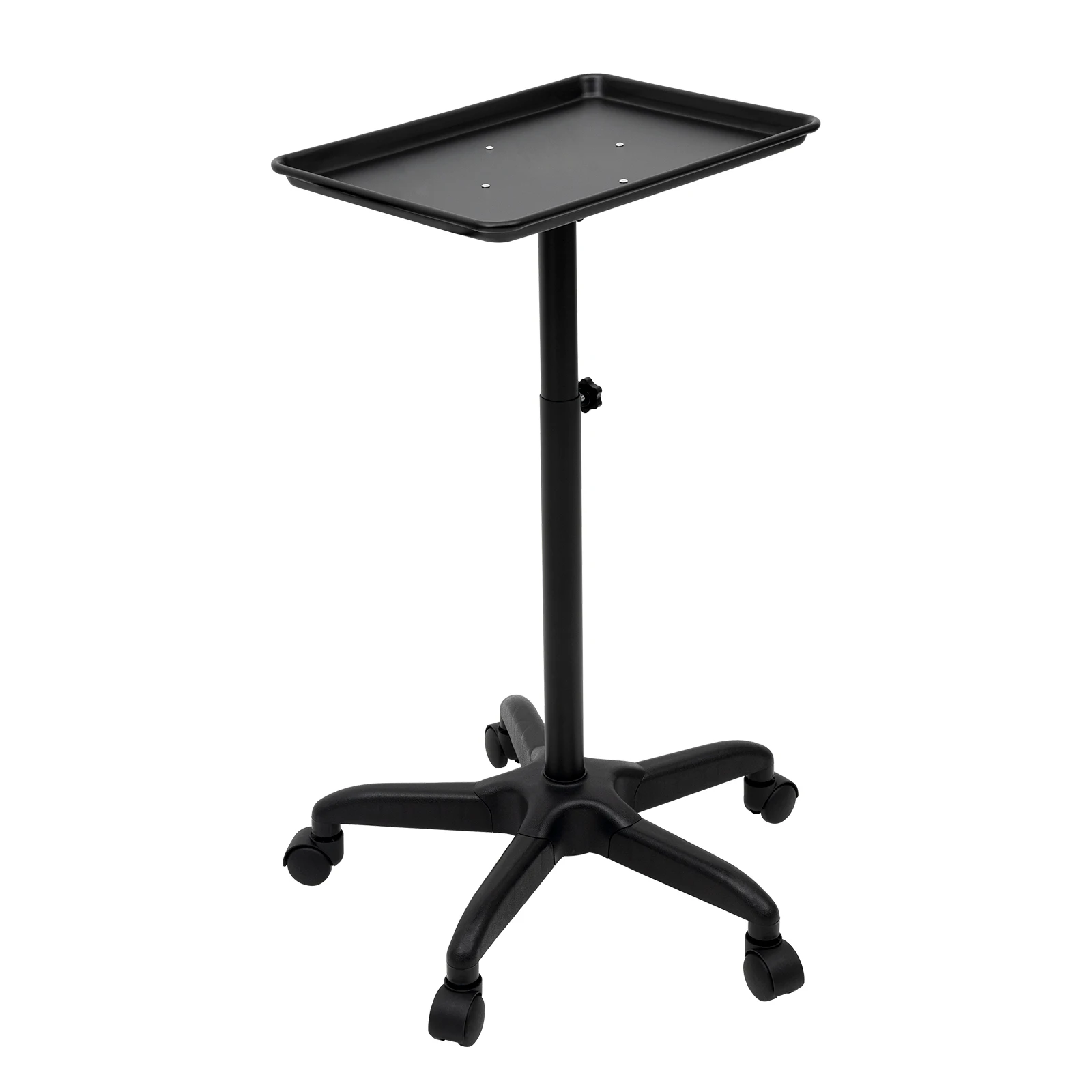 Rolling Salon Tray with Wheels & Adjustable Height Aluminum Tattoo Tray Trolley on Wheels Hair Stylist Instrument