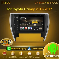 Hizpo Car Radio Player Head Unit Plug And Play For Toyota Camry 2015-2017 North America Version GPS Navigation Android Auto DSP