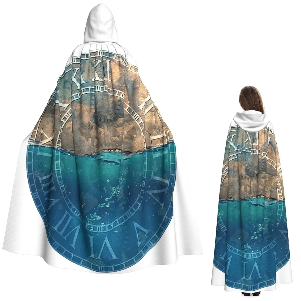 

Длинный плащ с капюшоном в стиле стимпанк, средневековый костюм ведьмы, накидка для косплея, вечеринка на Хэллоуин, унисекс для взрослых