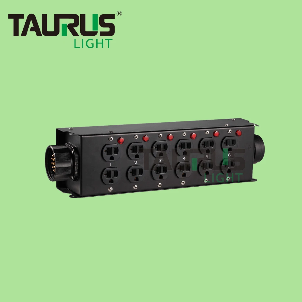 19 Pin Socapex to 12x Edison Power Distro Box  for Stage DJ Lighting Distribution Equipment