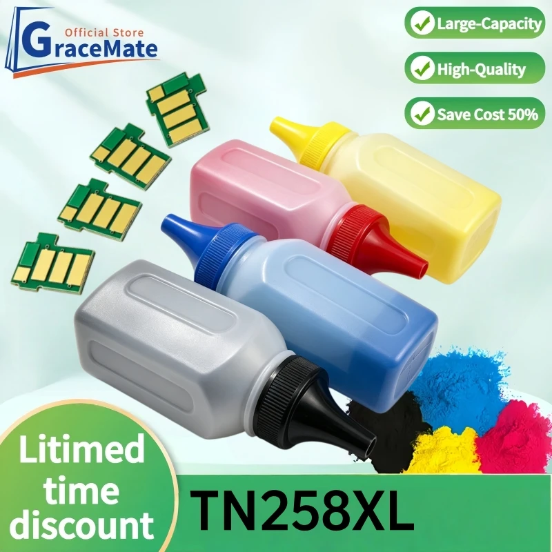 AU NZ TN258 TN258XL Toner Powder Chip Compatible for Brother HL-L3240cdw L3280cdw L8240cdw DCP-L3520 L3560 MFC-L3755 L3760 L8390