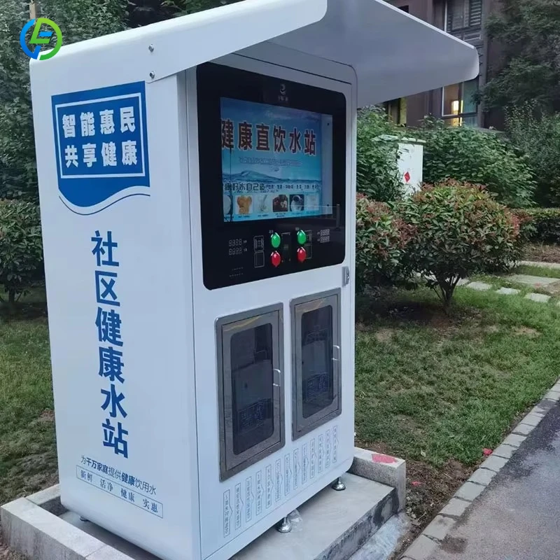 Water Refill Station Purified Water Vending Machine Card QR Operated Unattended Water Vending Kiosk For Community FL Customized