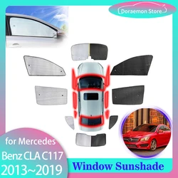 Full Cover Sunshades for Mercedes Benz CLA C117 2013~2019 180 200 220 250 AMG Windshield Curtain Visor Sun Window Mat Accessorie