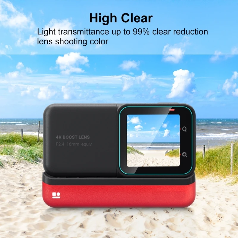 PULUZ 3 in 1 Screen + 4K Lens + Leica Lens Tempered Glass Film For Insta360 One RS Camera High Clear Protective Film