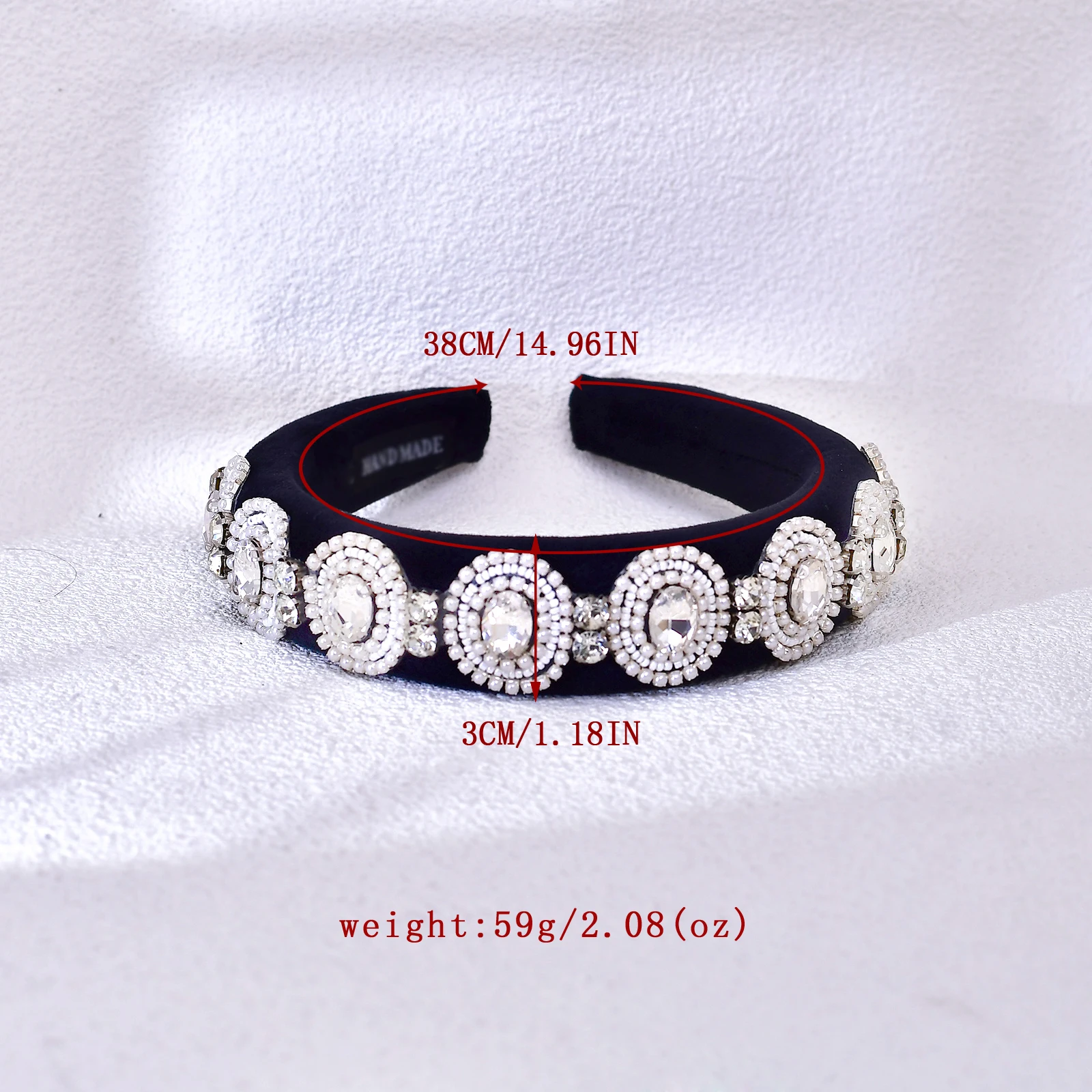 Stylish New Hairband, Sparkling Rhinestone Beaded Sponge Headband, Versatile Everyday Party Accessory SA09