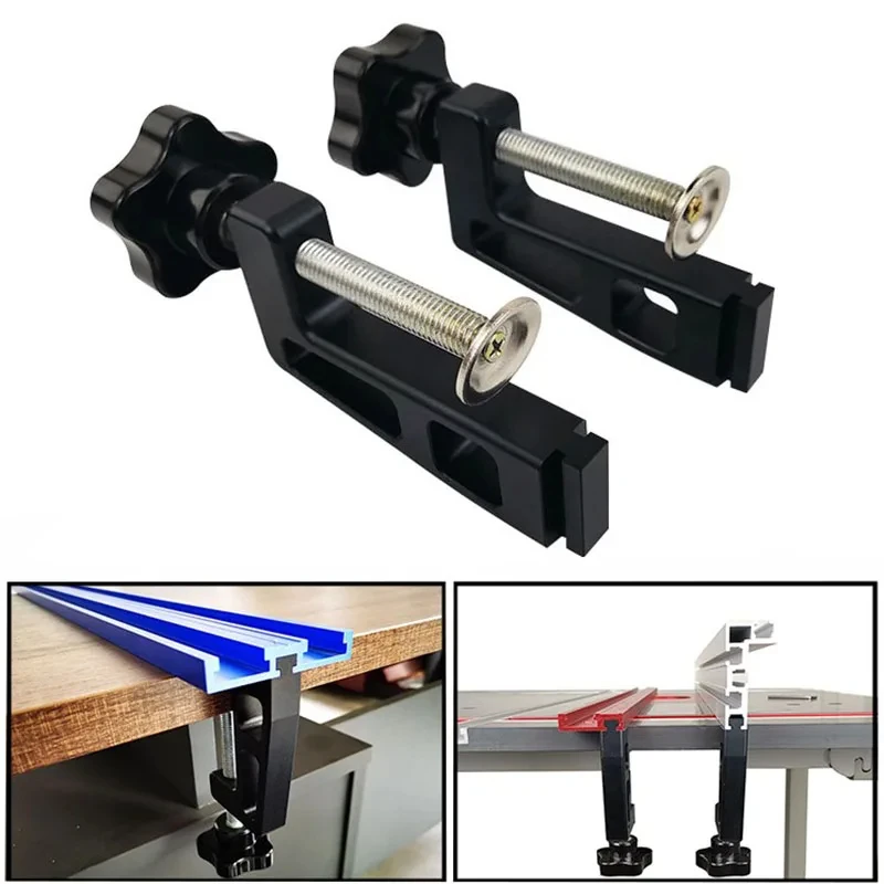 

2Pc Woodworking 45/75 Type T-track Securing clip Backer dedicated Fixture Track fixings Woodworking workbench DIY Accessories