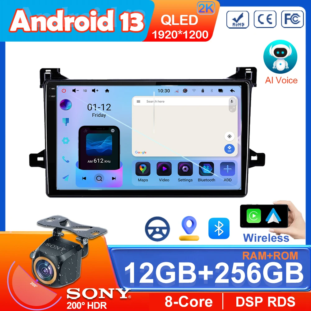 

For Toyota Prius XW50 2015-2020 Car Radio Multimedia System Receiver Navigation GPS Stereo Auto Android 5G wifi BT No 2 Din DVD