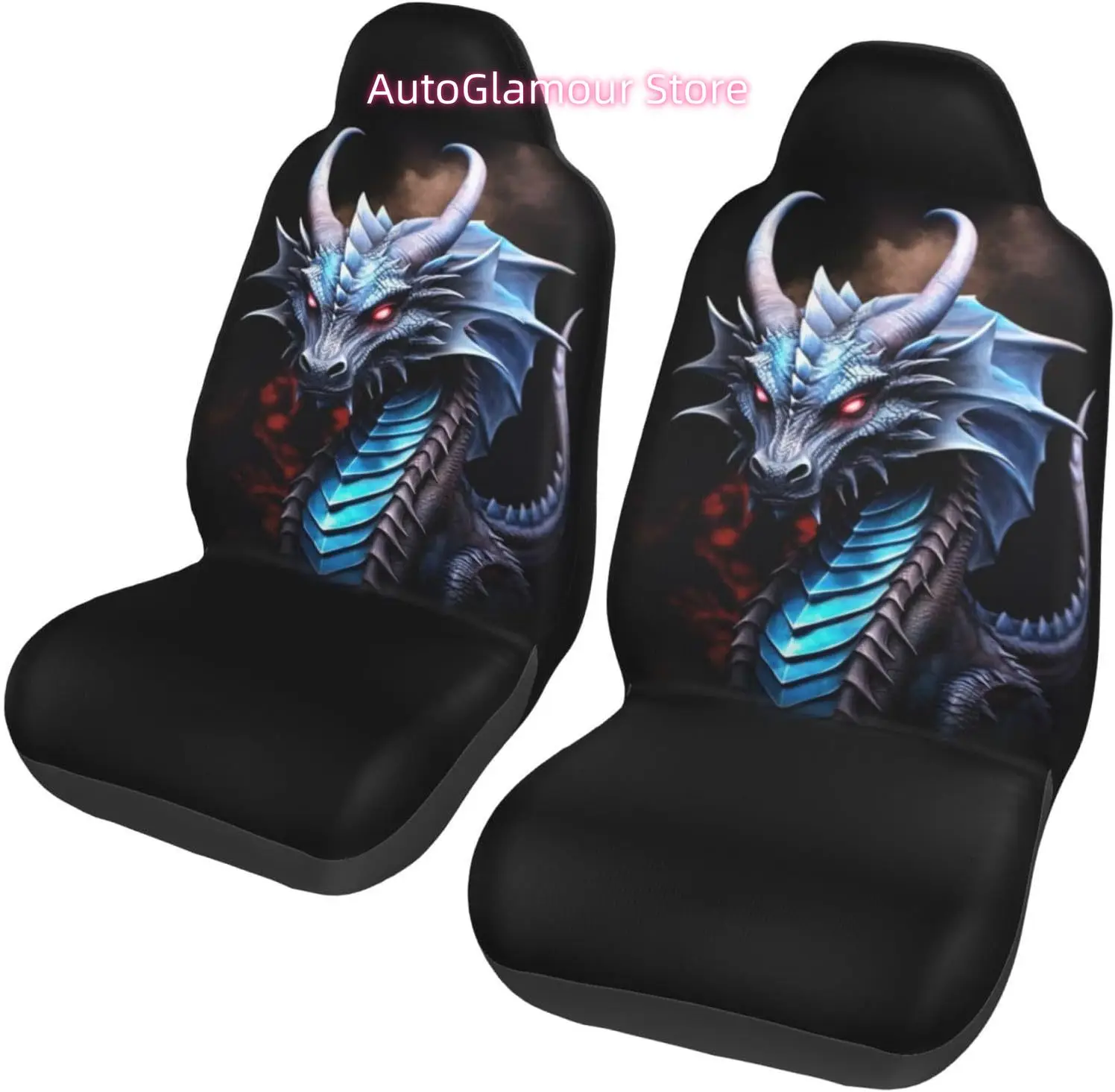 Cool Devil Dragon Car Seat Covers 2 Pcs Set Vehicle Front Seats Protector Auto Interior Accessories Protetors Car Mat Covers Uni