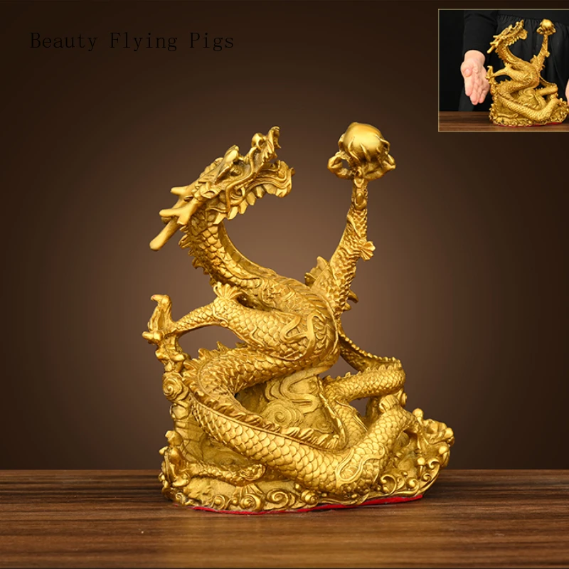 Bronze Yuan Baolong Ornament Feng Shui Accessories living room shop office home decoration Gift for housewarming and opening