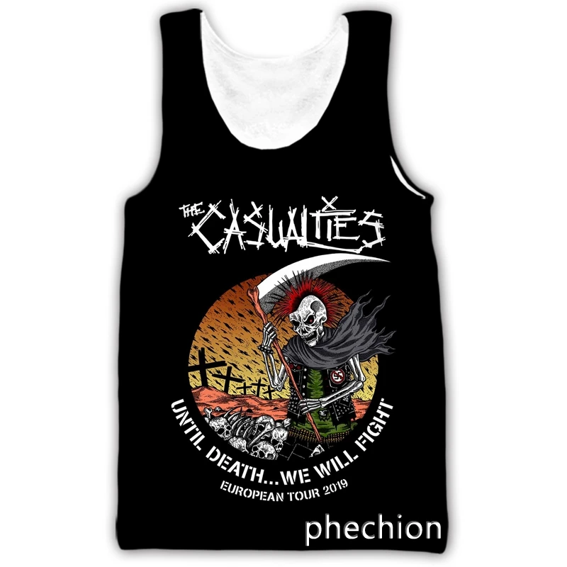 phechion New Fashion Men/Women The Casualties Band 3D Printed Sleeveless Vest Streetwear Men Loose Sporting Tank Top A247