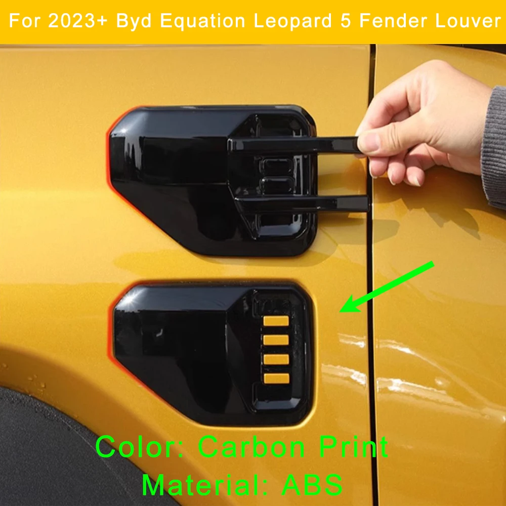 

Подходит для 2023 2024 BYD Formula Leopard 5, переднее боковое крыло, боковая отметка, вентиляционное отверстие, декоративная крышка, внешние аксессуары