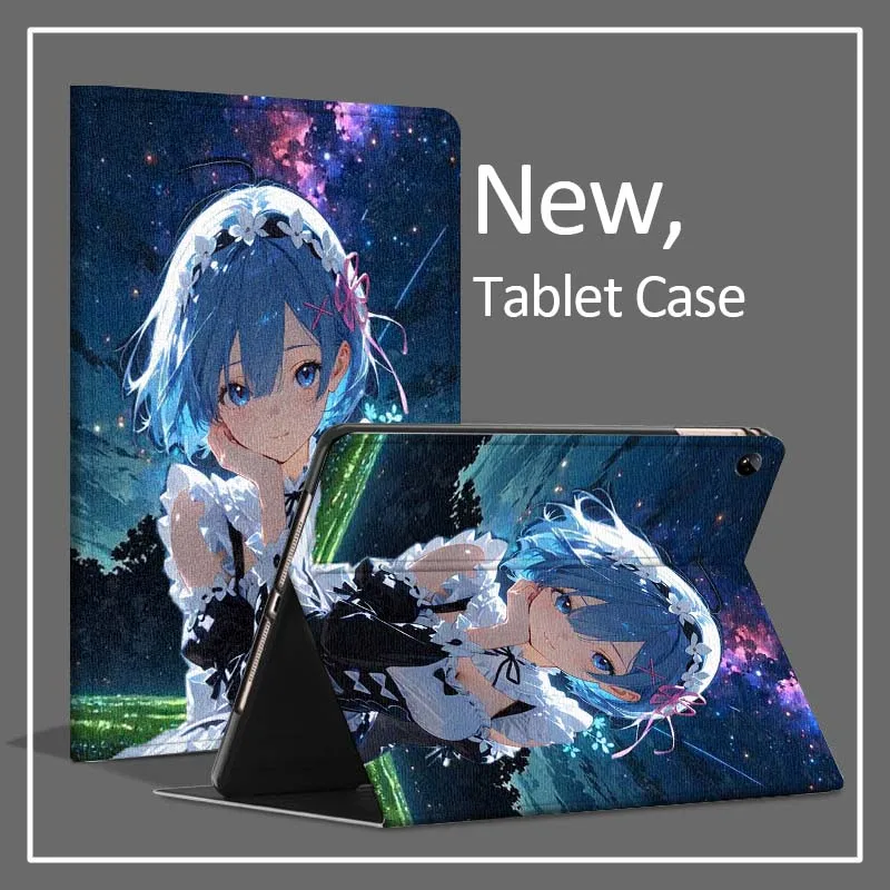 

Rem Красивый популярный аниме для Vivo IQOO Pad Pad2 Pad3 Pad5 Air SE Pro 11 11,5 12,1 12,3 13-дюймовый складной чехол для планшета