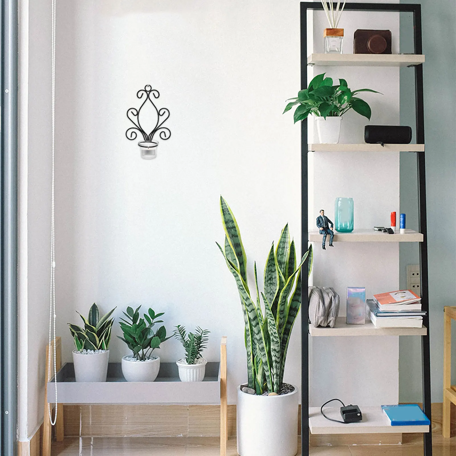 2 قطعة حامل مثبت على الحائط شمعدان حديدي حديث ديكور لغرفة المعيشة وغرفة النوم والمطبخ رف معدني على الطراز الأوروبي #3