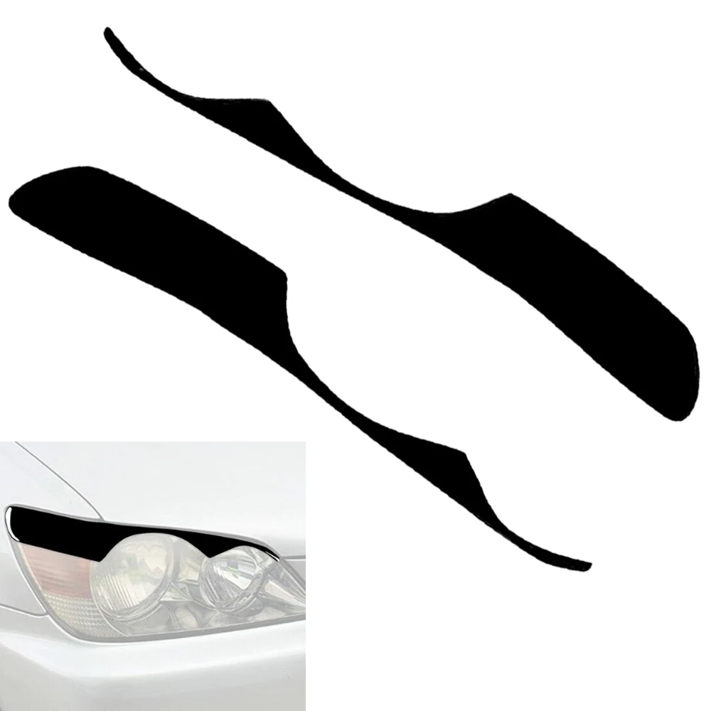 2pcs Glossy Black Car Headlight Eyebrow Eyelid Cover Trim ABS for Lexus IS200 IS300 RS200 Altezza 1998-2005