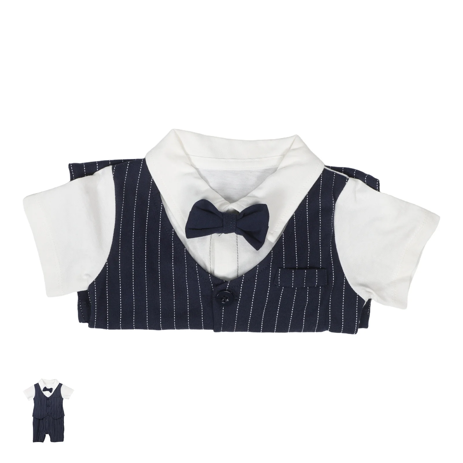 

Baby Boy Summer Romper Short Sleeve Cotton Gentleman Outfit Newborn Clothes Wedding Party 66cm Formal Wear Baby Boy Clothes