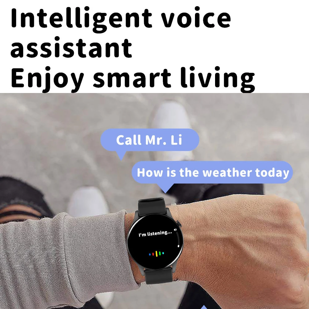 Novos relógios inteligentes femininos 1.43 polegadas tela amoled azul dente chamada moda smartwatch hrv 24h monitor de freqüência cardíaca contínua