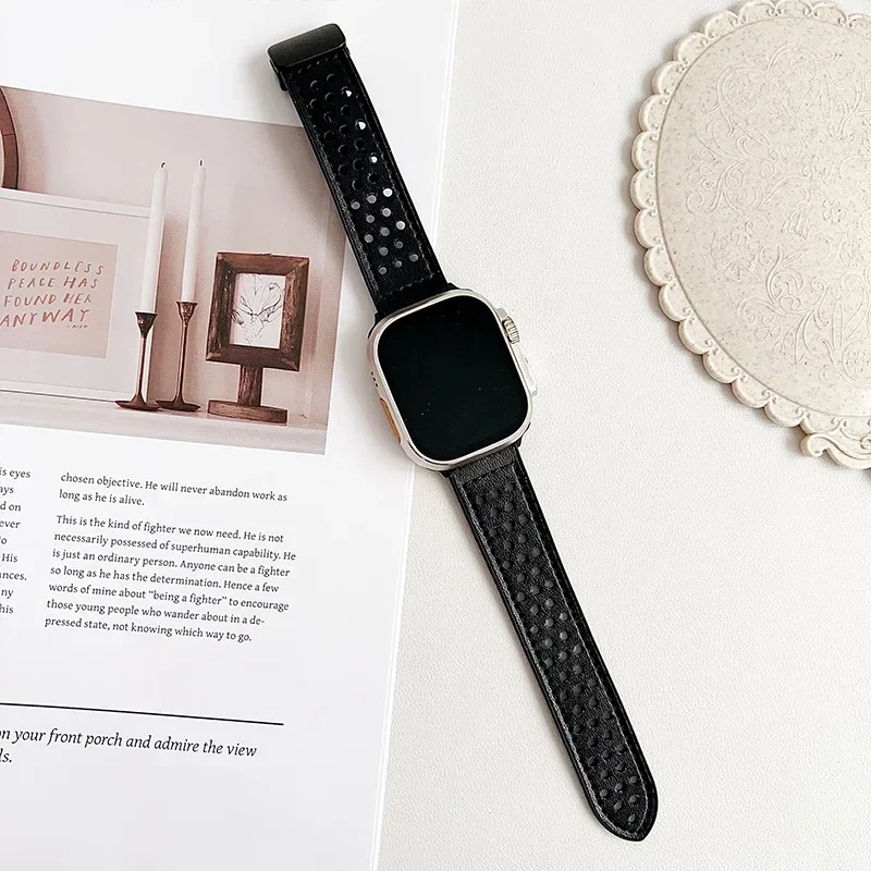 Cinturino in pelle PU + Silicone per cinturino Apple Watch 49mm 44mm 45mm 41mm 40mm 46mm 42mm bracciale magnetico iWatch Ultra 10 9 5 6 SE 7 8