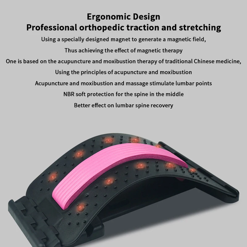 

Magnetic Back Massage Muscle Relax Stretcher Posture Therapy Corrector Back Stretch Spine Stretcher Lumbar Support Pain Relief