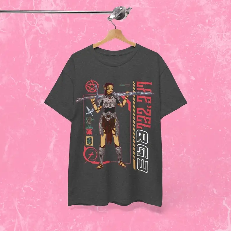 BALDURS GATE 3 Lae'Zel Shirt Cute Anime Style 90s Streetwear Unisex Heavy Cotton Tee Retro Vaporwave DnD Shirts BG3 Laezel