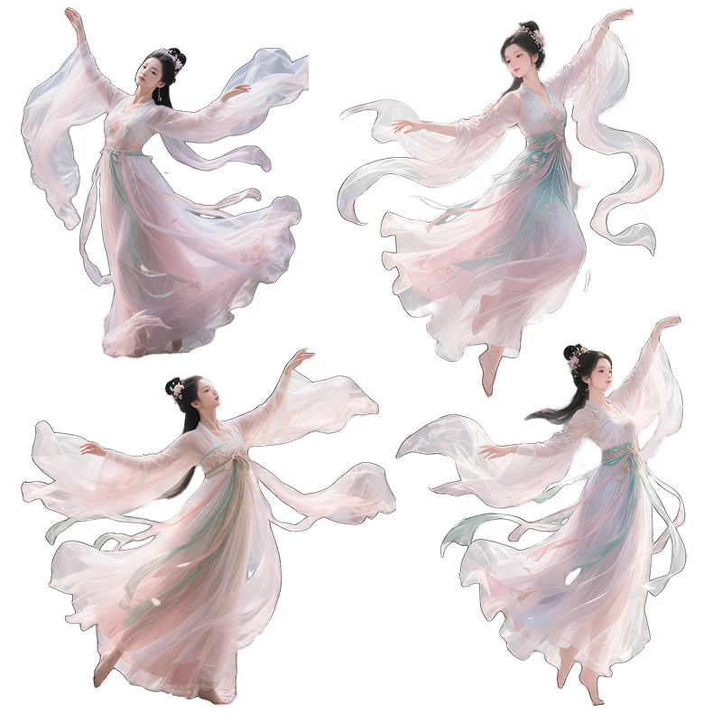 Three Ratels CC162 Oriental classical dancers romantic wall stickers for home decoration foyer decals