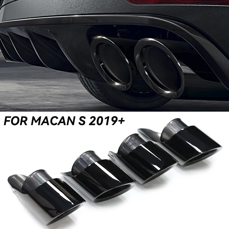 4 Stück/Set Auspuffblenden für Porsche Macan S 3.0T (2014-2024) Ersatz-Tuningdüsen Schalldämpfer-Endrohre