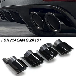 4 pcs/lot Exhaust Tip For 2014-2024 Porsche Macan S 3.0T Tailpipe Exhaust Pipe Repalcement Tuning Nozzle Muffler Tip