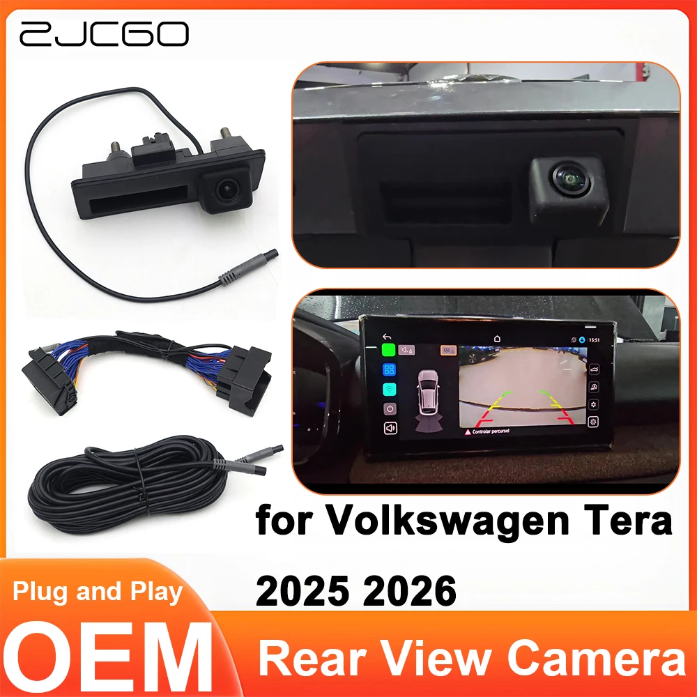 

ZJCGO for Volkswagen VW Tera 2025 2026 Car Rear View Reverse Backup Trunk Handle OEM Original Camera Plug and Play MQB Ax CanBus