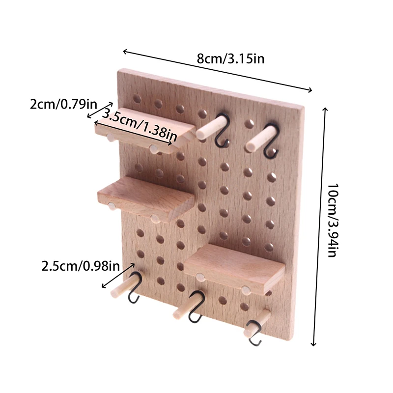 1:12 poppenhuis miniatuur wandopbergrek geperforeerd bord meubilair thuis model decor speelgoed poppenhuisaccessoires