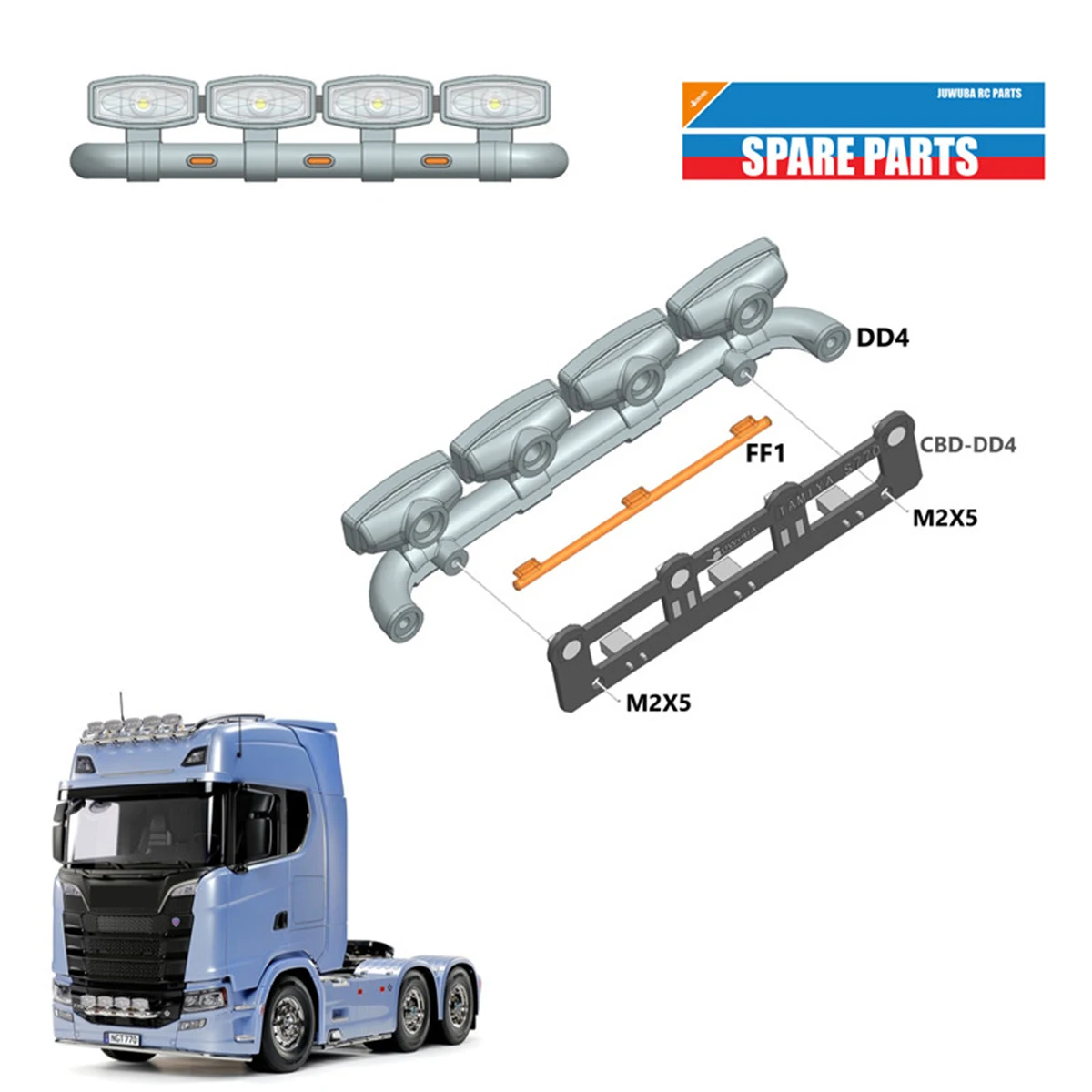 LED Decoratieve Koplampen Licht Board voor 1/14 Tamiya RC Dump Truck SCANIA 770S 6×4 56368 8X4 56371 Auto Accessoires