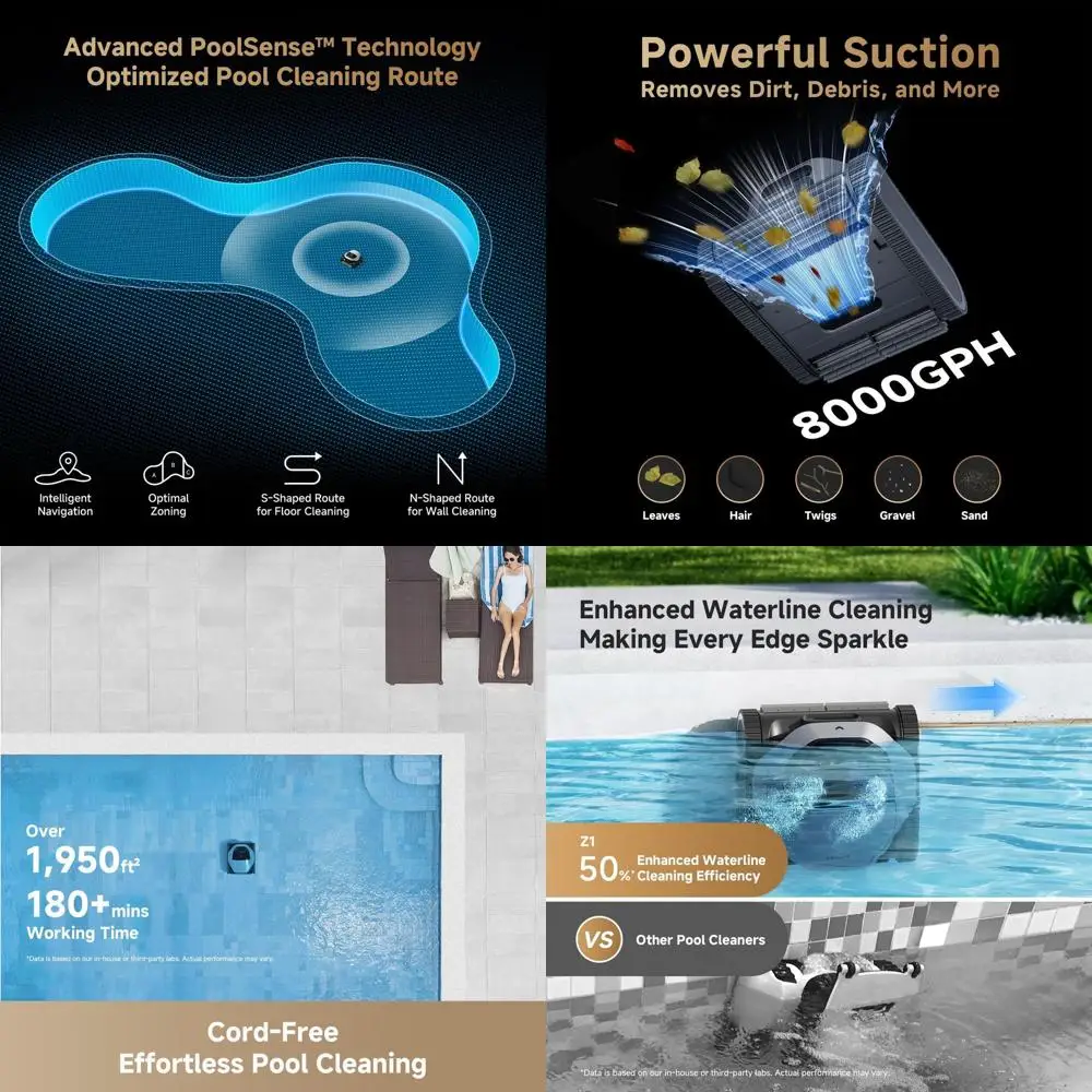 

Высокопроизводительный робот-пылесос для бассейнов, 8000 GPH, очистка дна, стен и водной линии, автоматический пылесос для наземных и заглубленных бассейнов