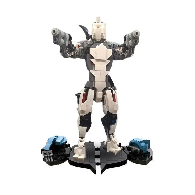 MOC Warframe Excalibur Mech Warrior Robot Assembly Creative Building Blocks Hobby Collection Model Boy Holiday Gift Toy