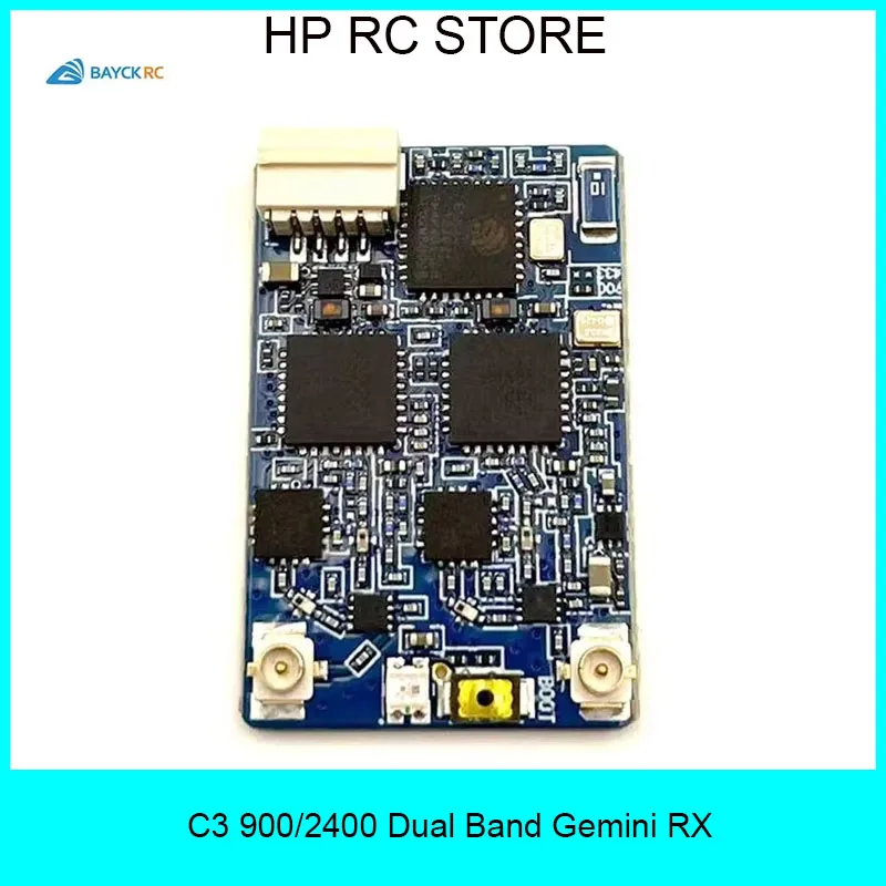 BAYCK C3 Dual Band Gemini RX (915MHz/2.4GHz, 100mW TX) - 868-915MHz Dual Antenna, 8 Modes for FPV Racing/Freestyle RC
